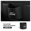 Car Door Leather Trash Can Auto Hanging Rubbish Storage Bag For Ford mk2 mk3 Ranger Mondeo mk4 S-MAX Kuga Mustang Fusion