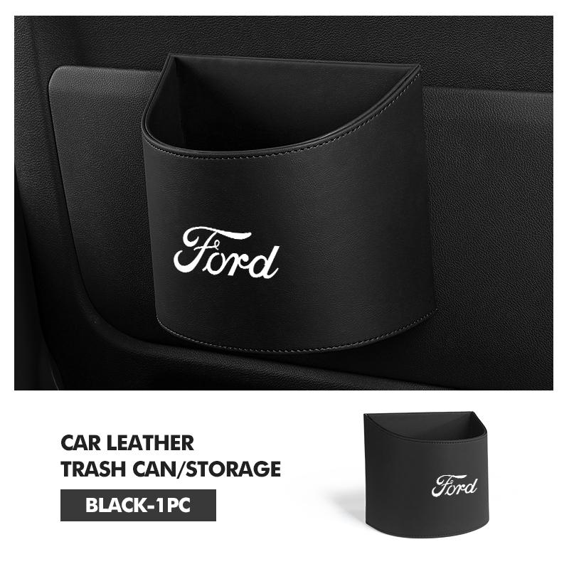 Car Door Leather Trash Can Auto Hanging Rubbish Storage Bag For Ford mk2 mk3 Ranger Mondeo mk4 S-MAX Kuga Mustang Fusion