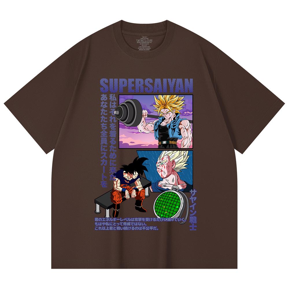230 Gsm 100% Cotton Dragon Ball V70 Super Saiyan Print Unisex Heavy Cotton T Shirt