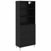Highboard 2 pcs Black Oak Effect Wood Based Panel