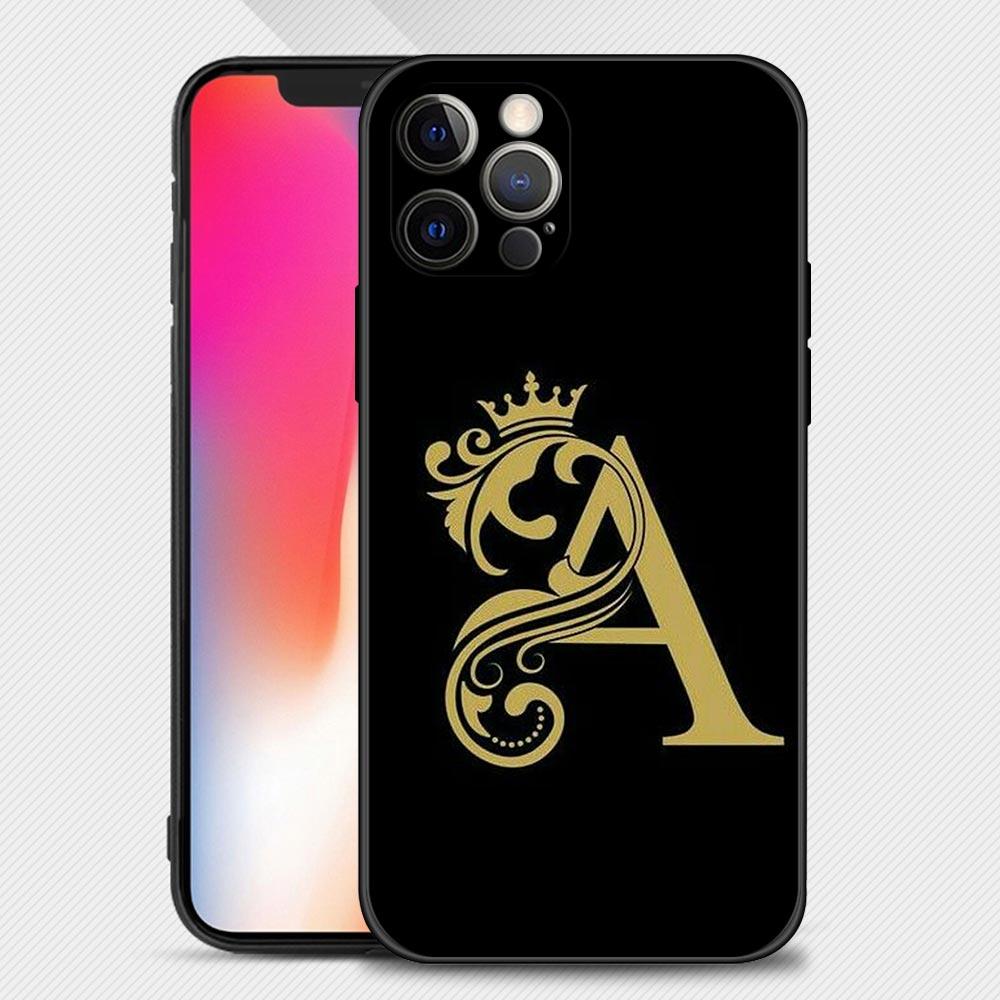 Gold Royal Letter Phone Case For iPhone Samsung Galaxy Redmi Xiaomi Oppo OnePlus Note S A 7 8 9 10 11 12 13 14 20 21 22 23 53 54 Pro Max Plus Ultra