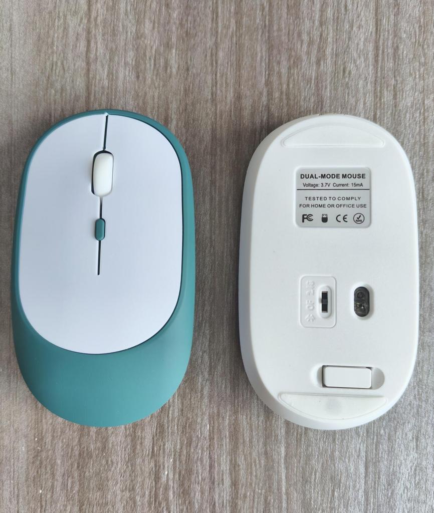 Перезаряжаемая Bluetooth-мышь с двойным режимом для планшета и ноутбука: Беспроводная связь 2,4 ГГц для офиса и дома