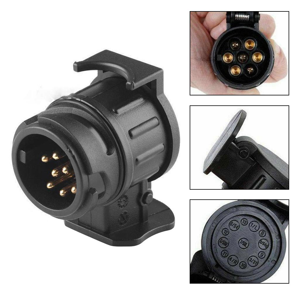 Durable 13 To 7 Pin Plug Adapter Trailer Connector 12V Towbar Towing Waterproof Plugs Socket Adapter Protect