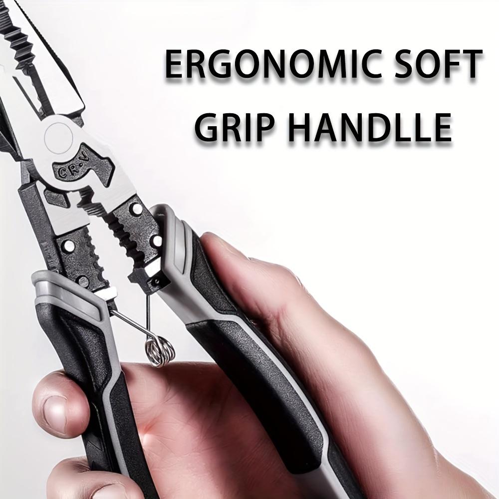 Набор из 3 плоскогубцев, 9/8 дюйма, 6 в 1, многофункциональные кусачки для зачистки проводов, длинногубцы, диагональные бокорезы