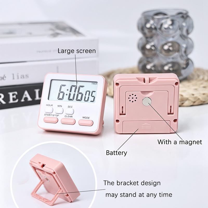 Multi-Scenario Digital Kitchen Timer Cooking Alarm Clock Adjustable Volume Sleep Stopwatch for Baking Sports