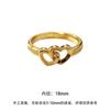 Double Heart Ring Women's Open Adjustable Couple Starry Sky Band Open Ring Daily Wear Index Finger Ring