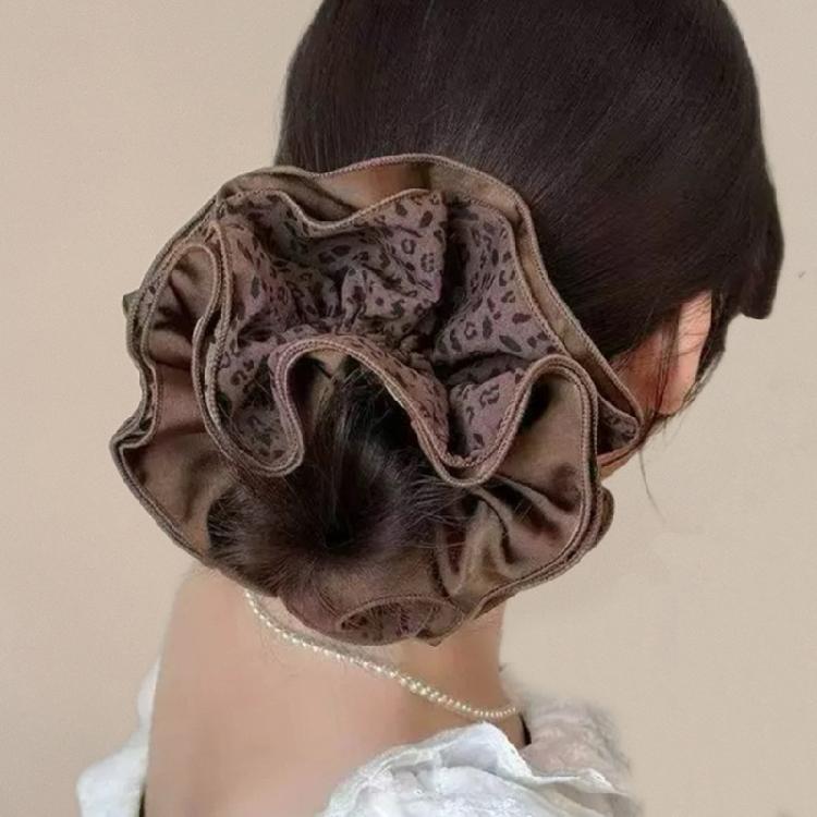 Двусторонняя кофейная резинка для волос Тканевые scrunchies Усиленная конструкция с 4 швами Легкая резинка для волос для различных случаев