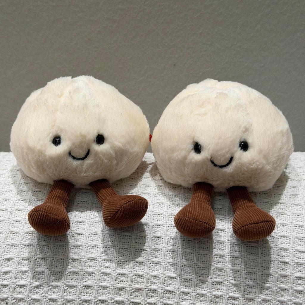 Cute Small Steamed Bun Plush Toy Yoyo Xianxian Adorable Food Stuffed Doll with Smiling Face Legs Soft Plushie Home Decor Gift