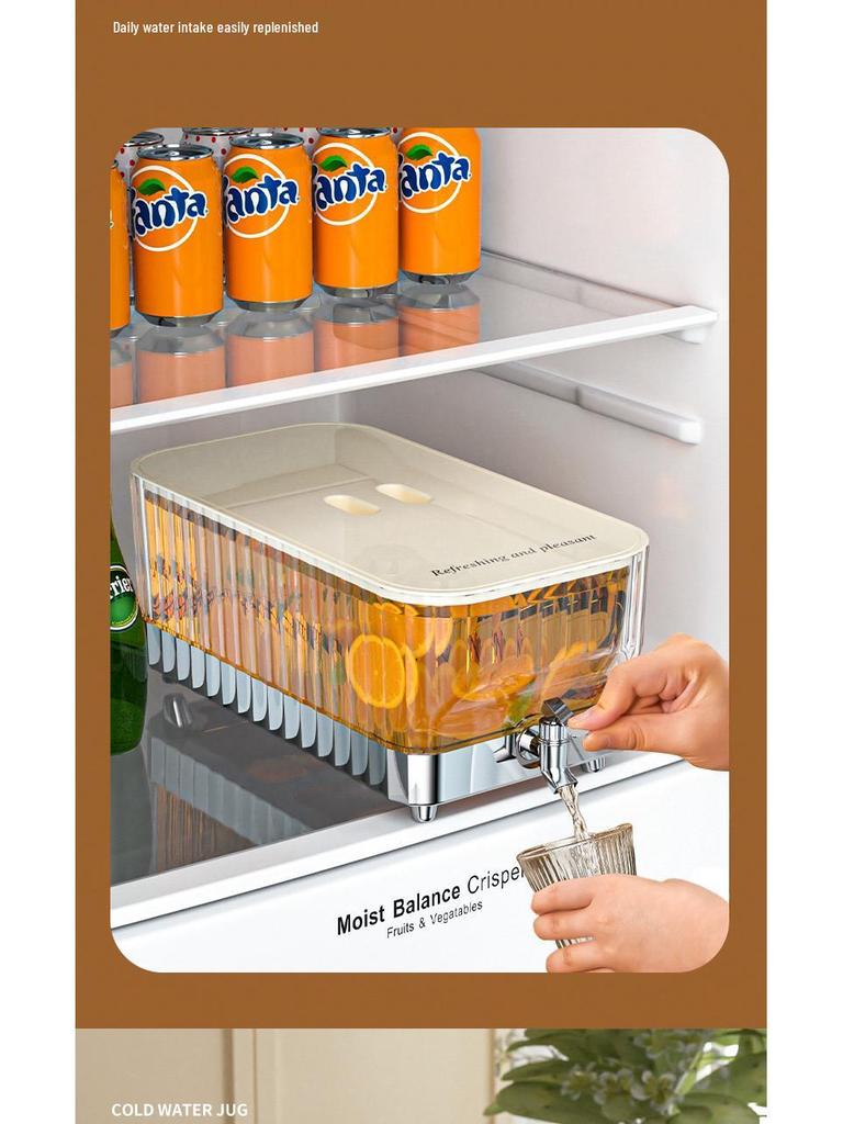 Large Capacity Summer Beverage Dispenser: High-Temperature & Drop-Resistant Cold Brew Kettle with Spigot