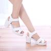 Hook & Loop Модные женские босоножки на высоком каблуке, однотонные летние женские повседневные босоножки на платформе, классные базовые женские босоножки