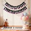 Флаг для тематической вечеринки в честь дня рождения, Музыкальный неоновый флаг со звездой для фестивальной декорации, Баннер для украшения вечеринки