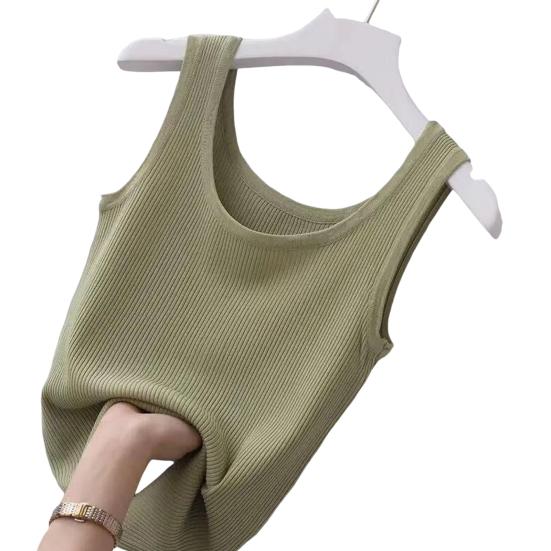 Женский жилет с круглым вырезом без рукавов, облегающий топ, однотонный, ребристый, легкий спортивный жилет для спортзала, повседневная одежда