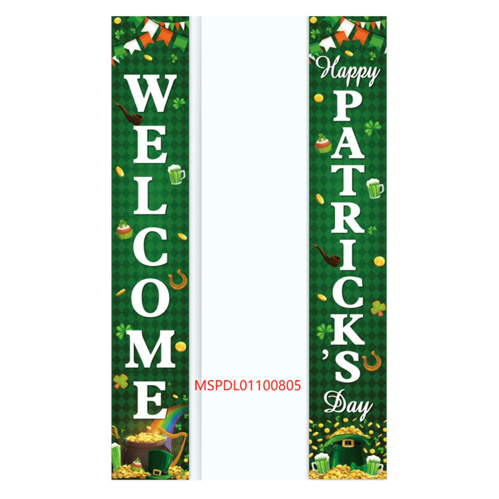 St. Patrick'S Day Family Party Door Frame Decoration Couplet Polyester Cloth Flag Poster Customization