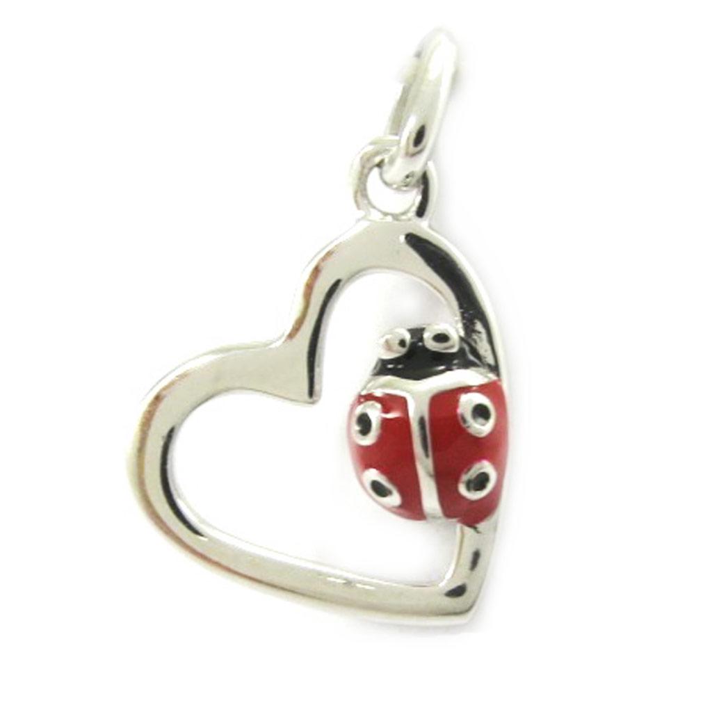 Les Trésors De Lily [L5695] - Silver Pendant 'Ladybug' Silver-red (rhodium-plated) Love - 12x12 Mm
