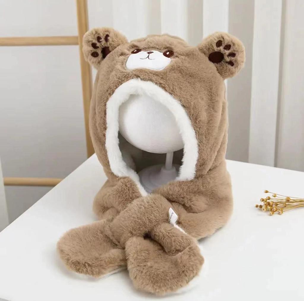 Детская шапка и шарф, осенне-зимняя, для мальчиков и девочек, милая, очень милая, теплая флисовая шапка-пуловер, защитная шапка для ушей