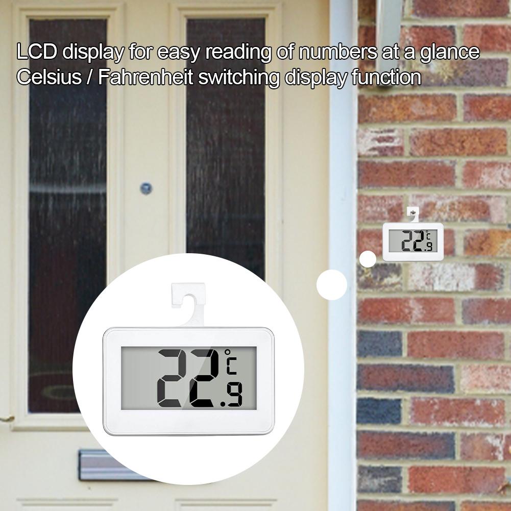 Mini Refrigerator Fridge Thermometer Large LCD Display Room Thermometer Max/Min Record Function Digital Refrigerator Thermometer