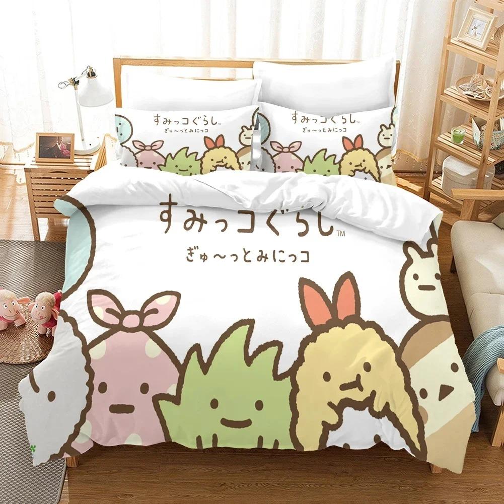 Аниме Sumikko Gurashi Мультяшный Постельный Комплект Пододеяльник Комплект Постельного Белья Одеяло Наволочка Одеяло Кинг Квин Размер Мальчики Взрослые