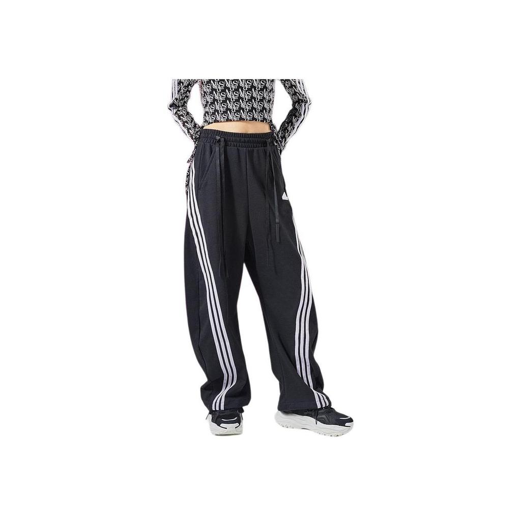 adidas Джоггеры Dance Interlock с женским низом в три полоски с цветными блоками, черный JI9777