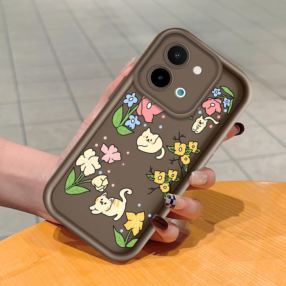 For Huawei P50 Pro P40 Lite Honor 8X 9X X9 Tecno Spark Go Infinix Smart 8 Vivo V29 V30 Y02 Y16 Flowers Pattern Soft Full Camera Protect Phone Case