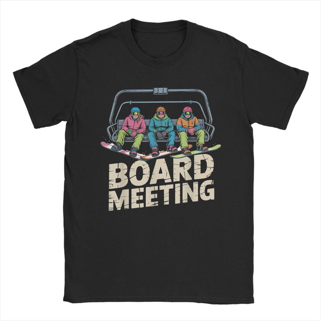 Leisure Snowboard Board Meeting TShirt for Unisex O Neck Pure Cotton T Shirts Short Sleeve Tee Shirt Birthday Present Clothes
