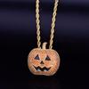 Позолоченный цирконовый кулон в виде тыквенной головы, ожерелье в стиле хип-хоп, мужские и женские аксессуары, ювелирные изделия
