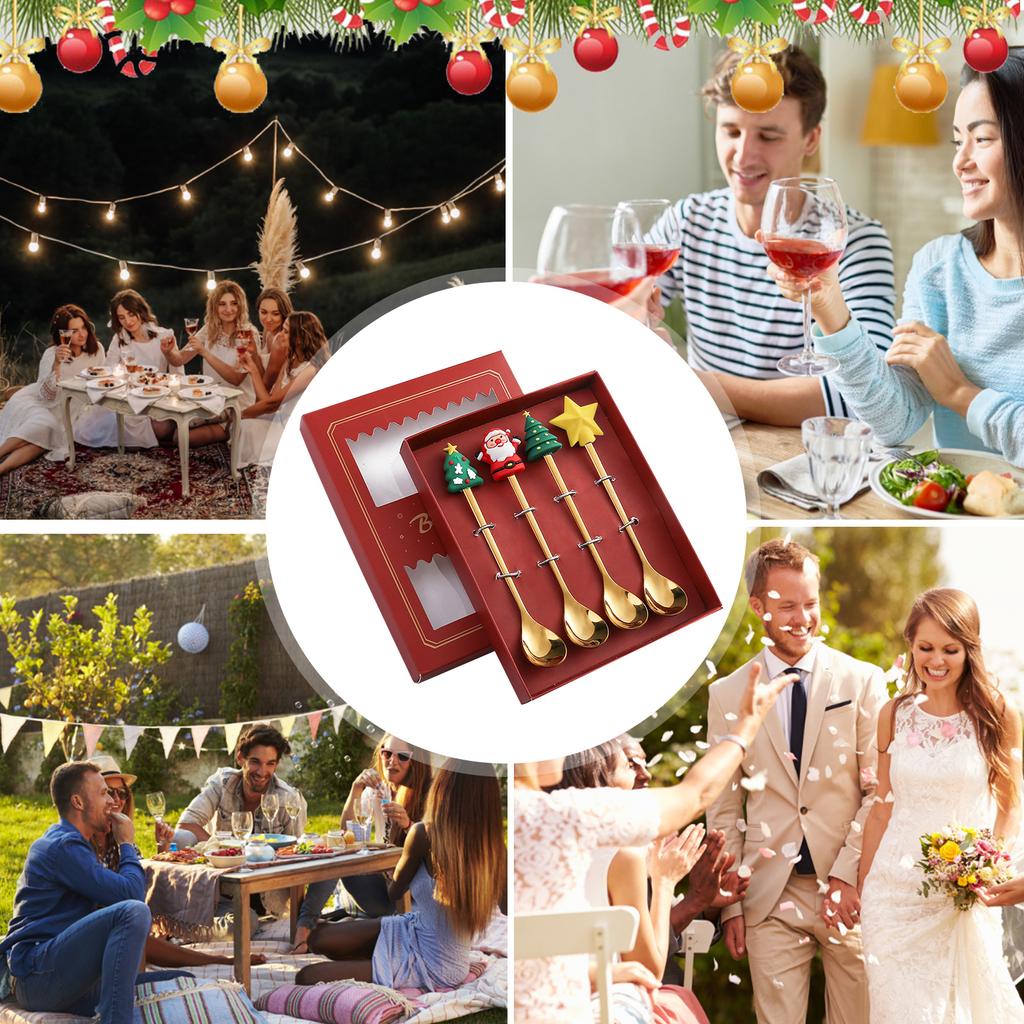 4pcs/set Christmas Cutlery Cartoon Festive Flatware Dining Table Accessories *