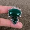 Green Onyx Gemstone Handmade 925 Sterling Silver Jewelry Pendant 2.01" KKG-319