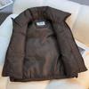 Модный зимний короткий теплый жилет женский верхняя одежда без рукавов парка повседневный толстый женский жакет