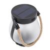 Solar Lantern for Outdoor Rainproof Hemp Rope Hanging Flame Flickering LED Garden Light for Camping Yard Pathway Patio