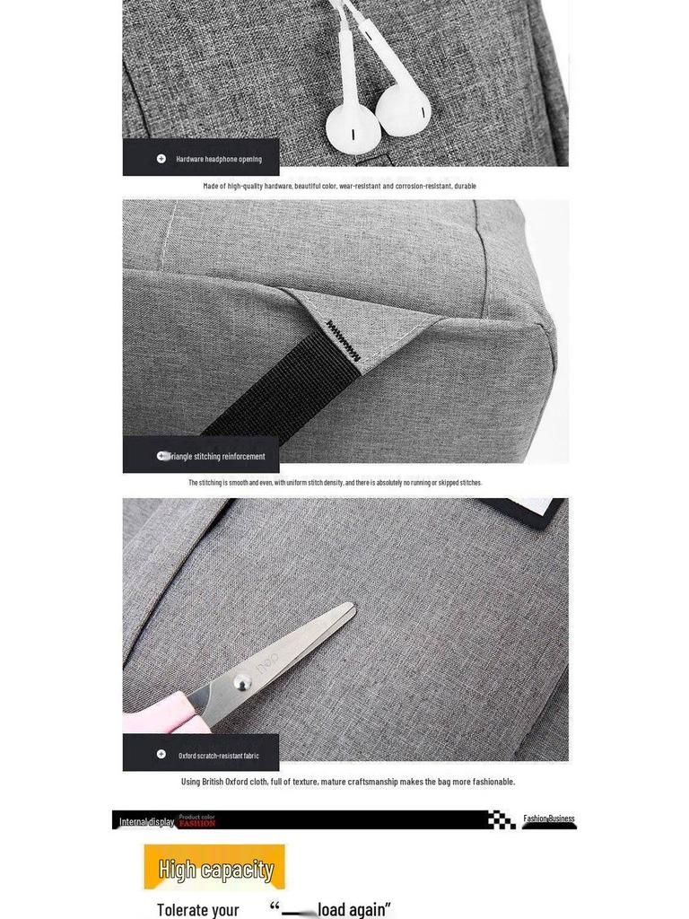 Large Capacity Casual Minimalist Oxford Backpack – Korean Style School and Travel Laptop Bag