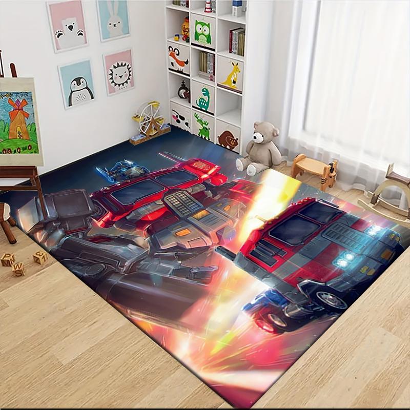 1Pc Transformers Optimus Prime Battle Scene Carpet Rug Customizable Soft Washable Antislip Home Living Room Sofa Mats Personalized Rug 091779