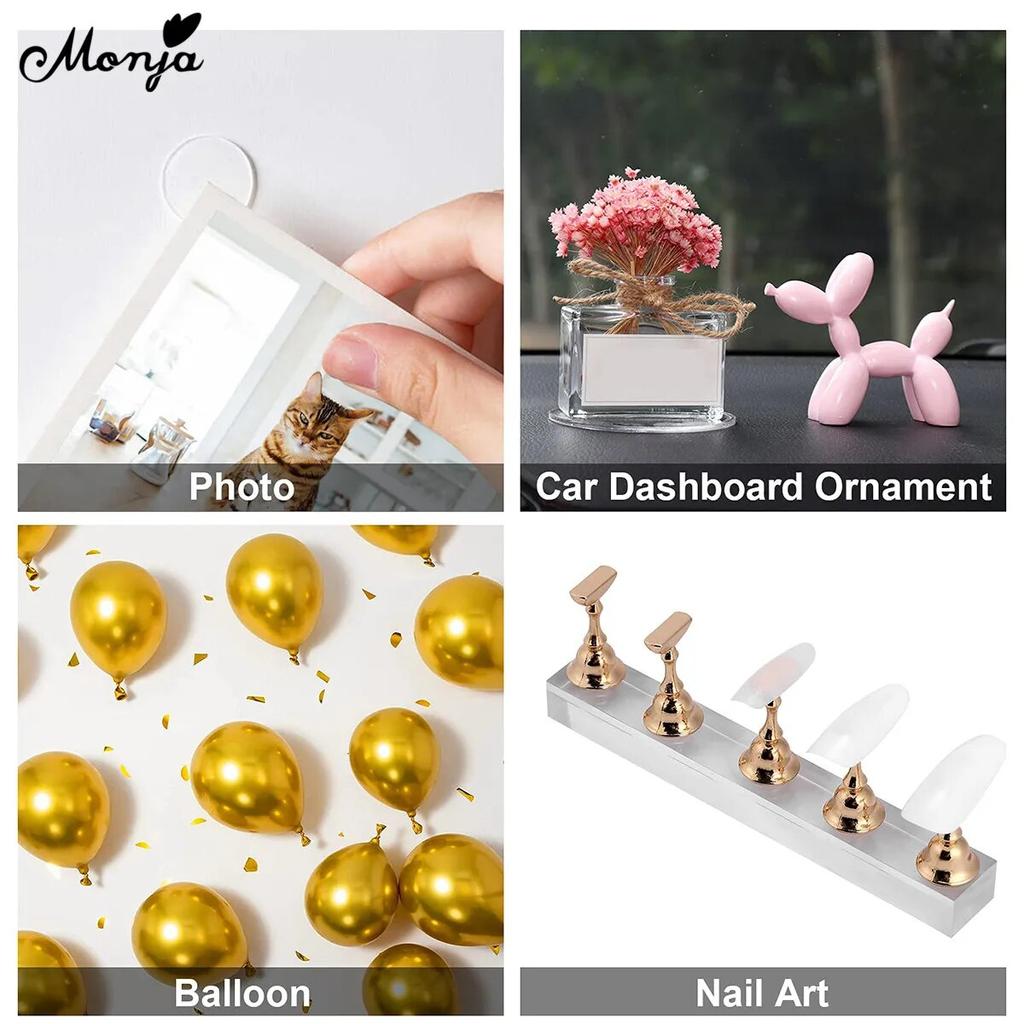 monja 100 шт., клейкая наклейка для ногтей, подставка для накладных ногтей, двухсторонняя лента, стенд, держатель для показа, салон, дом, сделай сам, инструменты для дизайна маникюра