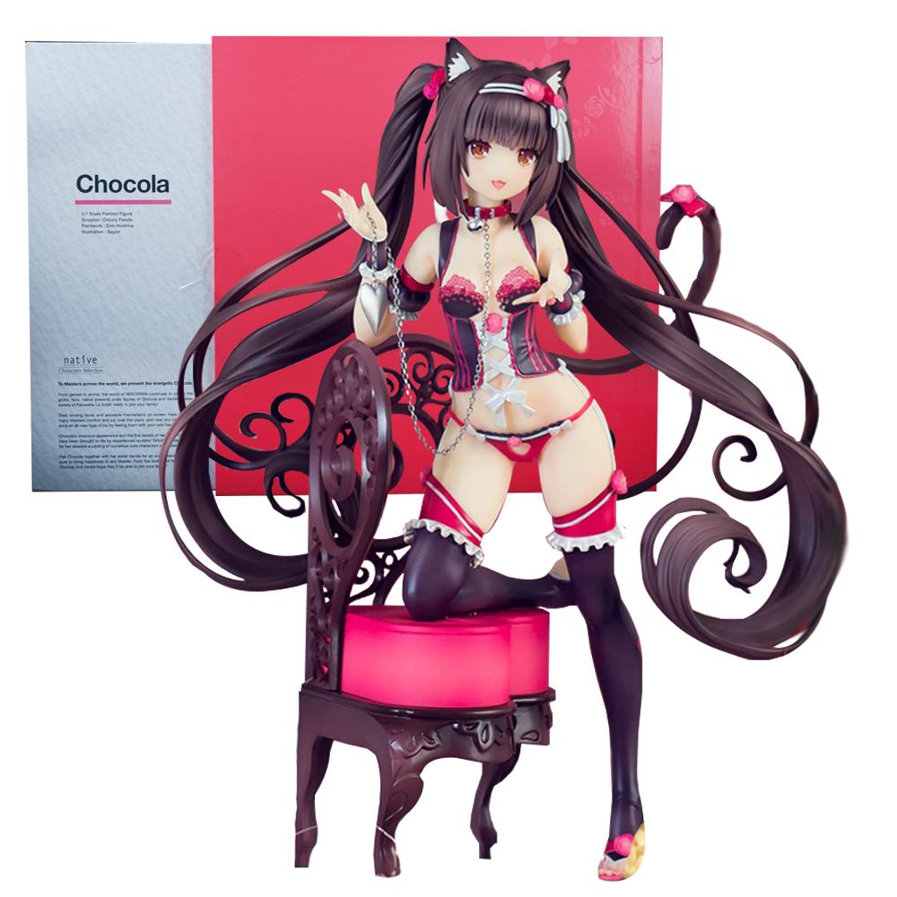 24СМ Аниме NEKOPARA Фигурка Шоколад Ваниль Экшн-фигурка Кошачий Стиль Модель ПВХ Статические Игрушки Подарок Кукла Магазин Кошка-Горничная Открыт! ч