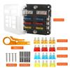 6-Way LED Circuit Fuse Box with Positive & Negative Ports for Vehicles and Ships