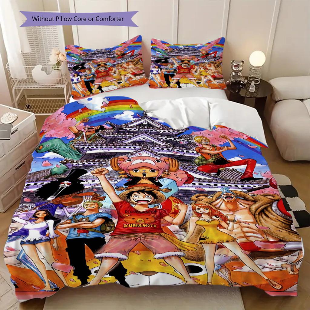 Anime Pirate Adventure Soft Comfortable Duvet Cover, Children's Bedding Set Gift, Various Sizes Available LXR145