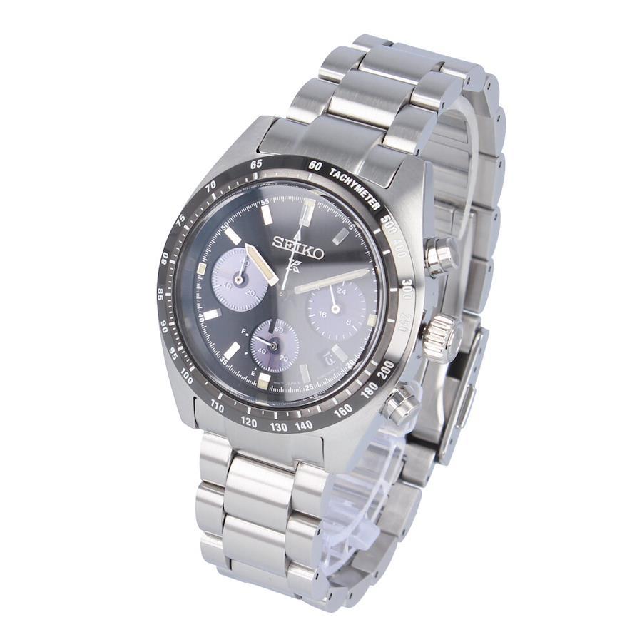 SEIKO PROSPEX SSC819P SSC819P1 SPEEDTIMER Analog Solar Powered Black Silver Analog Black