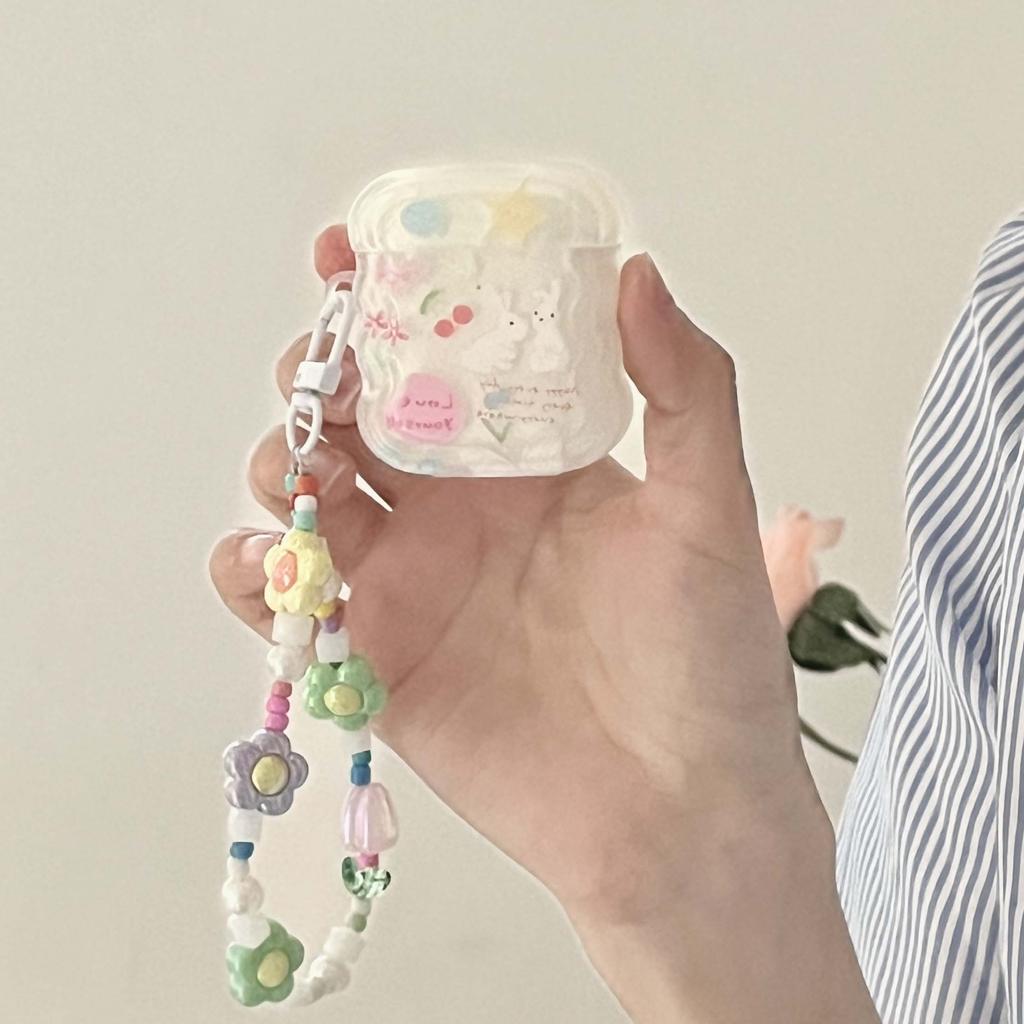 Милый кролик Ins Flower Imd волнистый беспроводной Bluetooth чехол для наушников для Apple Airpods 1 Pro 2 3 2nd чехол для зарядки с мультяшным рисунком