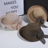 Hat Brim Straw Wide Foldable With Bowknot For Women Summer Sun Protection Casual Style