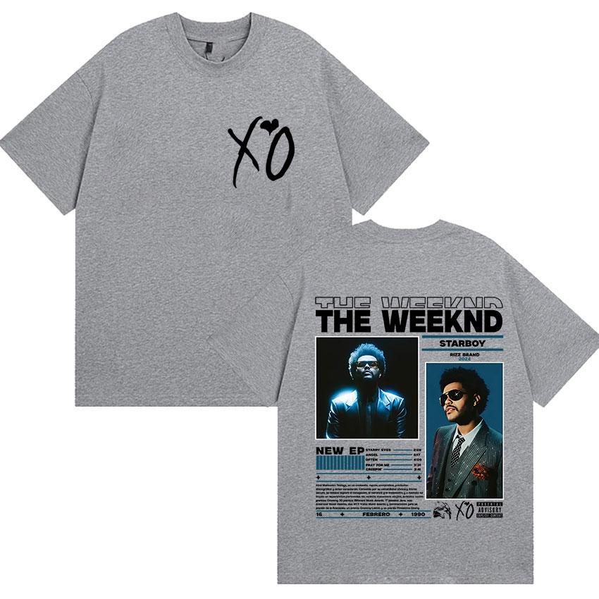Рэпер THE WEEKND STARBOY XO Тур 2026 Ретро Графические Футболки Мужская Мода Хип-Хоп Оверсайз Хлопковая Футболка Мужчина Фанаты Уличная Одежда