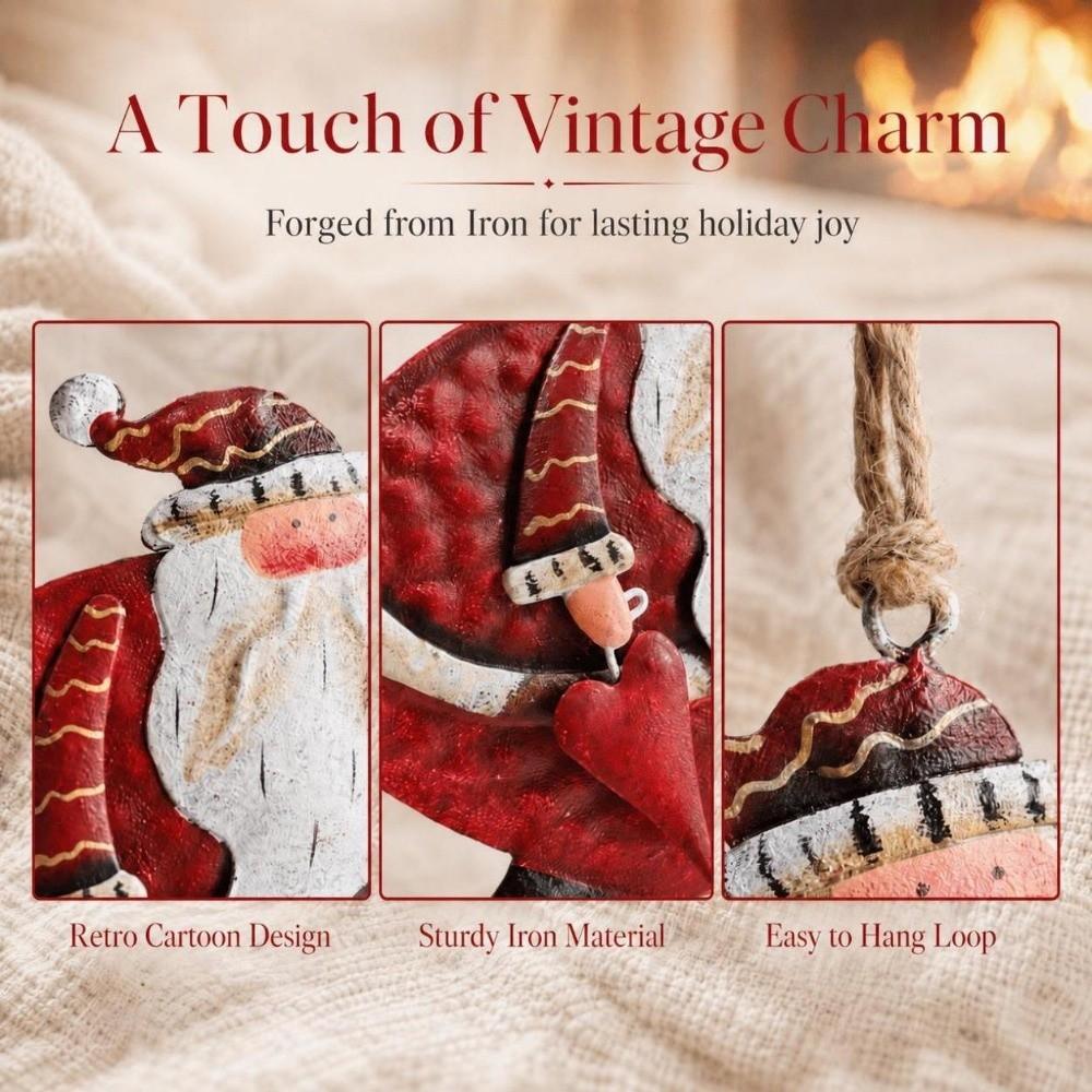 Iron Christmas Hanging Decoration Red Hanging Pendants Creative Drop Ornament  Gift
