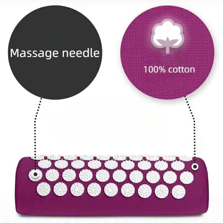 Массажный акупунктурный коврик 3 в 1 с роликом для спины и шеи