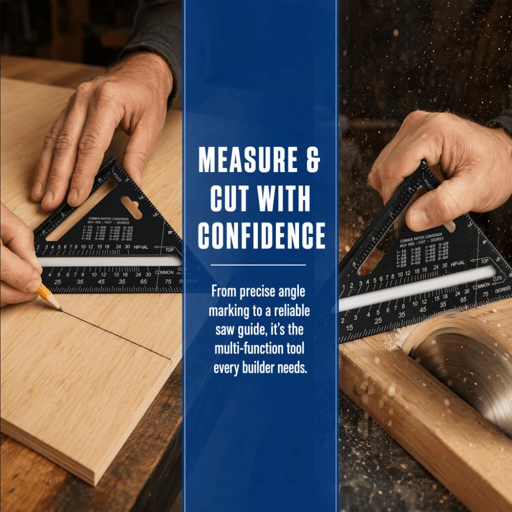 90/45 Degrees Angle Roofing Triangle Angle Protractor 7 Inch Metal Triangle Ruler For Framing