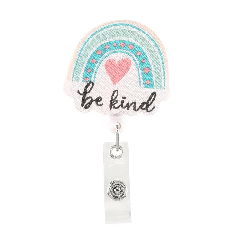 Creative Embroidery Badge Reels for Nurses Doctors Cute Smiling Face Embroidery Work Card Holder Hospital Supplies