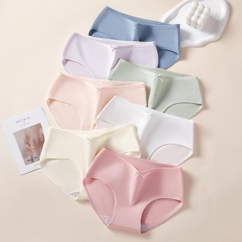 7Pcs Women's Panties Cotton Underwear Week Pants Girls Briefs Solid Panty Breathable Underpants Sexy Low Waist Female Lingerie