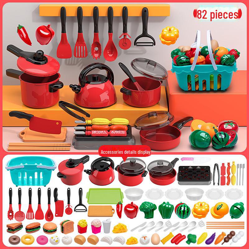 Детский игровой кухонный набор - Посуда для готовки и жарки для мальчиков и девочек