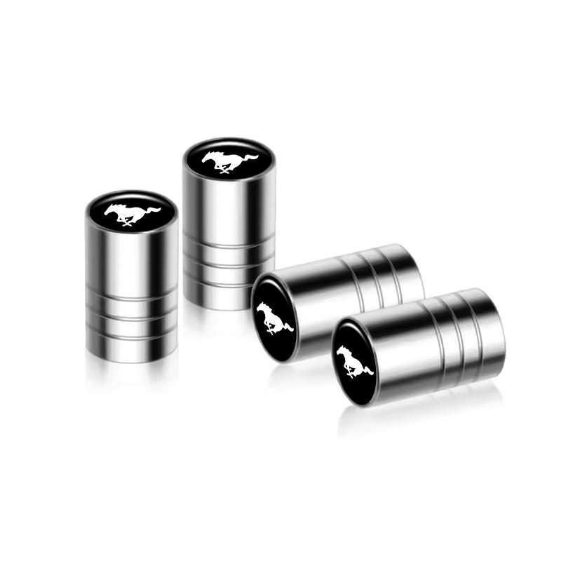 DRZG2 4Pcs Metal Car Tire Wheel Valve Stem Caps Cover For Ford Focus Mustang Ranger Fiesta Kuga Mondeo Fusion Auto Tuning Accessories