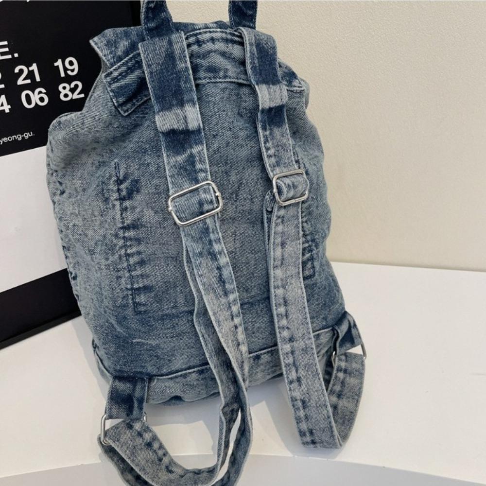 Vintage Denim Backpack Large Capacity Student Schoolbags High Quality Jeans Bookbags Female