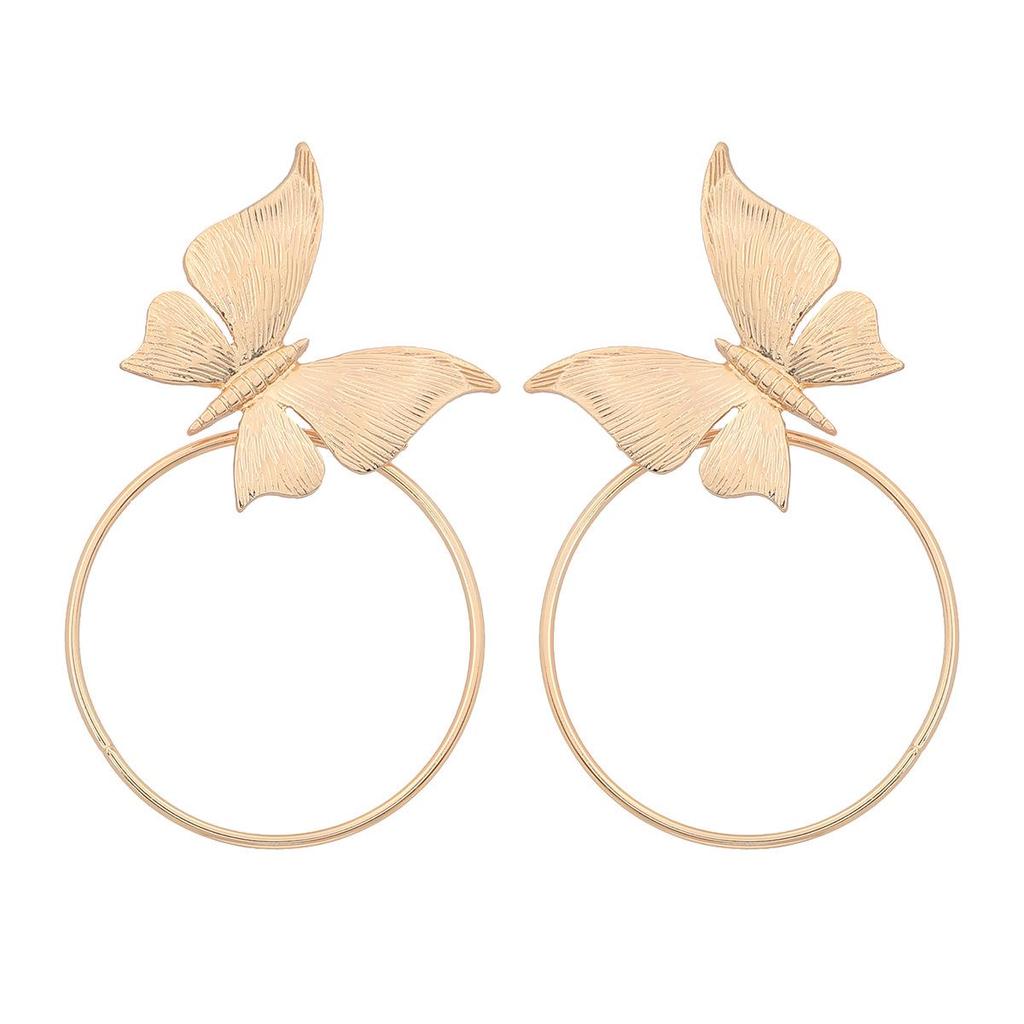 Европейские и американские модные серьги-бабочки из сплава в стиле ретро с перекрестными границами