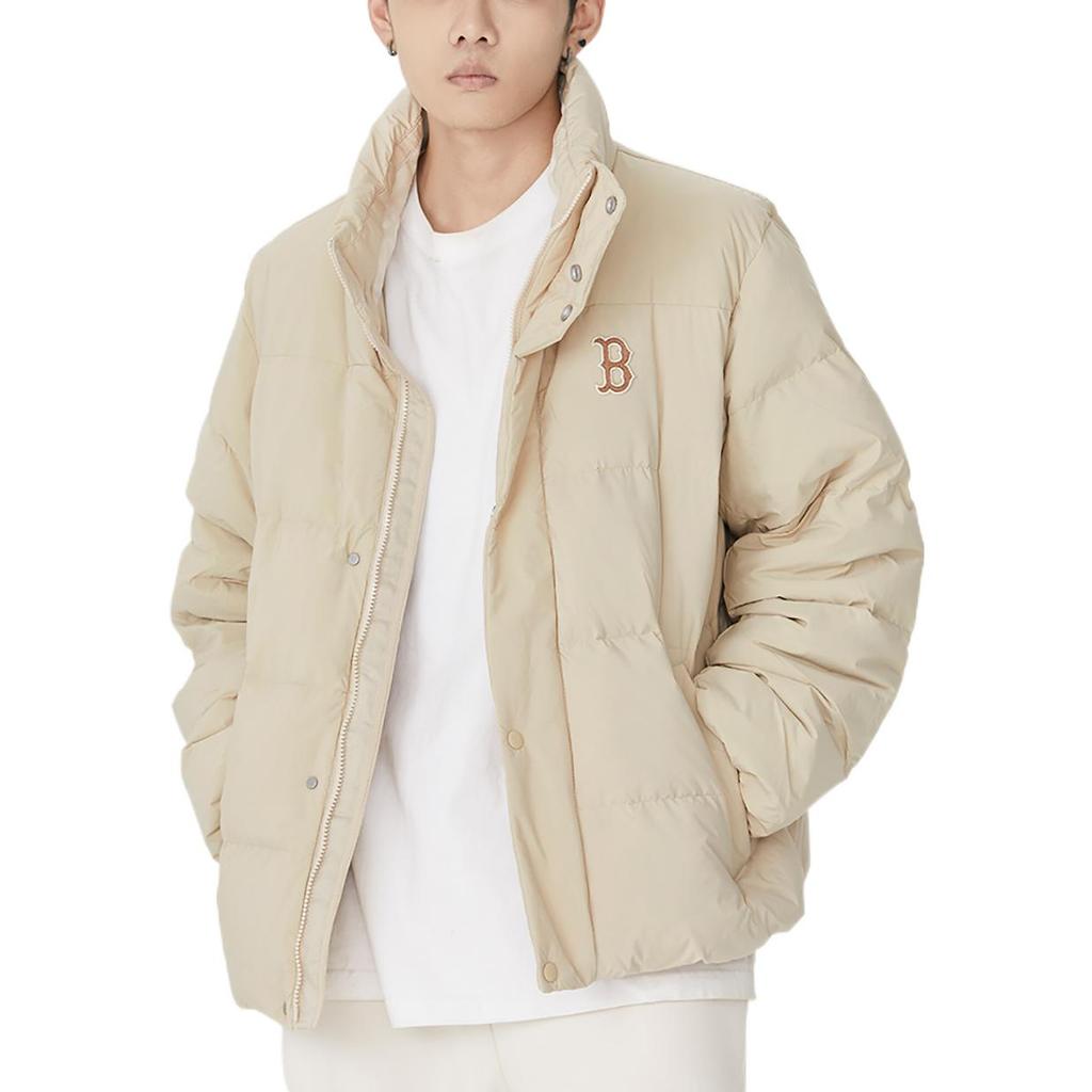 MLB New York Yankees Solid Color Sports Casual Bread Warm Windproof Down Jacket Unisex Jacket Beige 3ADJB0526-43BGS