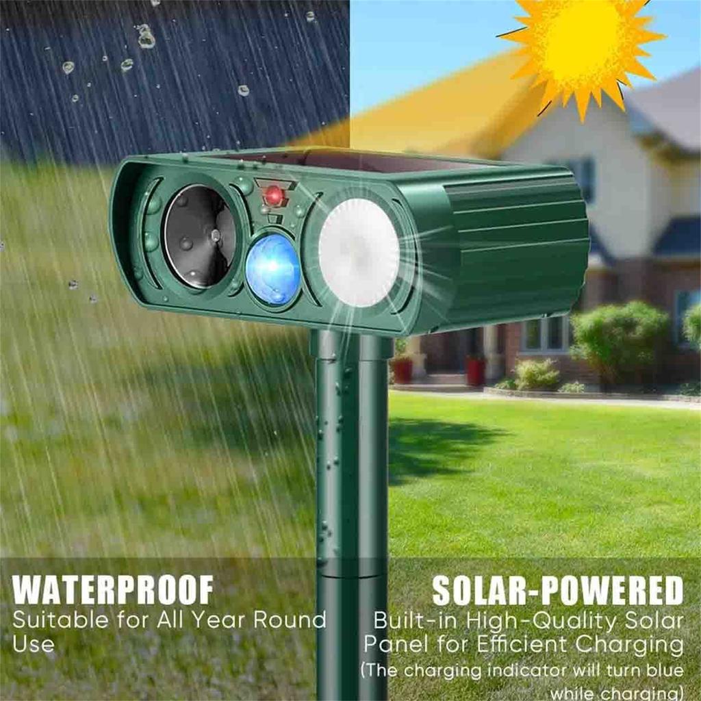 Animal Repeller Ultrasonic Solar Power Outdoor Pest Cat Mice Sensor Pir Portable Repeller For Home Garden